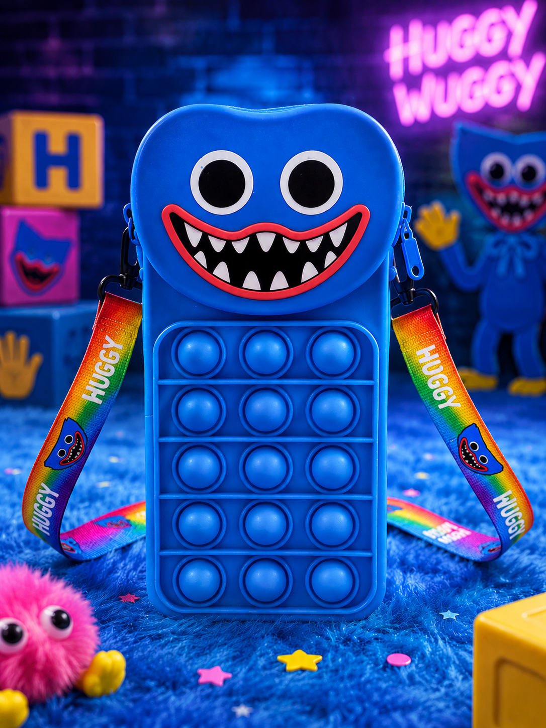 Huggy Wuggy Pop-It Tasje Blauw (20cm)
