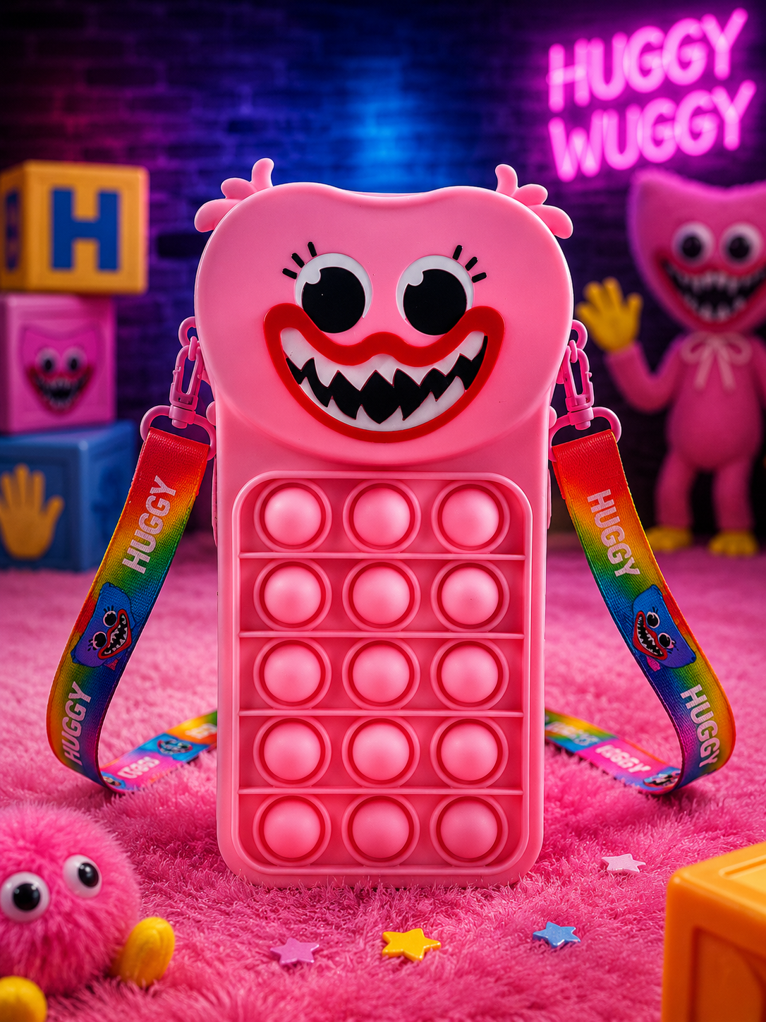 Huggy Wuggy Pop-It Tasje Roze (20cm)
